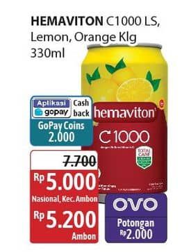Promo Harga Hemaviton C1000 Less Sugar, Orange, Lemon 330 ml - Alfamidi
