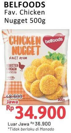 Promo Harga Belfoods Nugget Chicken Nugget 500 gr - Alfamidi