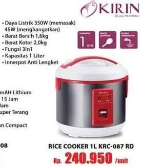 Promo Harga KIRIN Rice Cooker  - Hari Hari