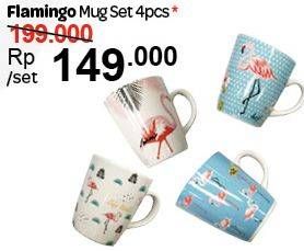 Promo Harga FLAMINGO Mug Set 4 pcs - Carrefour