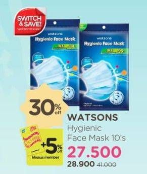 Promo Harga WATSONS Hygienic Face Mask 10 pcs - Watsons