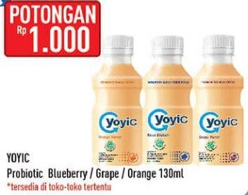 Promo Harga YOYIC Probiotic Fermented Milk Drink Blueberry 130 ml - Hypermart