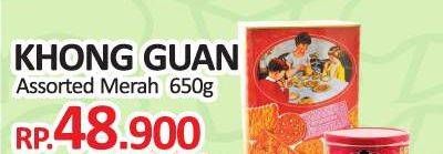 Promo Harga KHONG GUAN Assorted Biscuit Red 650 gr - Yogya