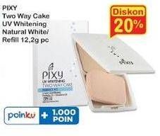 Promo Harga Pixy UV Whitening Two Way Cake Natural White, Natural White Refill 12 gr - Indomaret
