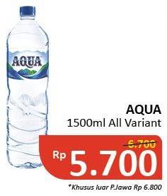 Promo Harga AQUA Air Mineral All Variants 1500 ml - Alfamidi