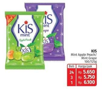 Promo Harga KIS Candy Mint Apple Peach, Grape 125 gr - Lotte Grosir