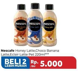Promo Harga NESCAFE Ready to Drink Honey Latte, Choco Banana Latte, Eclair Latte per 2 botol 220 ml - Carrefour