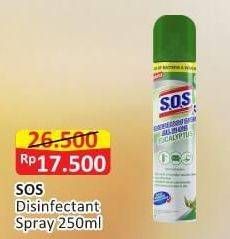 Promo Harga SOS Disinfectant Spray Eucalyptus 250 ml - Alfamart