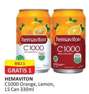 Promo Harga Hemaviton C1000 Orange, Lemon, Less Sugar 330 ml - Alfamart
