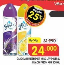Promo Harga Glade Aerosol Fresh Lemon, Wild Lavender 400 ml - Superindo