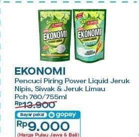 Promo Harga Ekonomi Pencuci Piring Power Liquid Jeruk Nipis, Siwak Jeruk Limau 760 ml - Indomaret