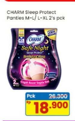 Promo Harga Charm Sleep Protect Plus Panties L-XL 2 pcs - Indomaret