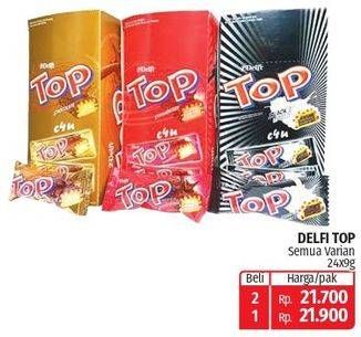Promo Harga DELFI TOP Chocolate All Variants per 24 pcs 9 gr - Lotte Grosir