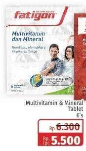 Promo Harga FATIGON Multivitamin dan Mineral 6 pcs - Lotte Grosir
