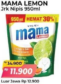 Promo Harga Mama Lemon Cairan Pencuci Piring Jeruk Nipis 950 ml - Alfamart