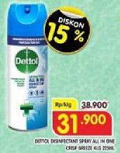 Promo Harga DETTOL Disinfectant Spray Crips Breeze 225 ml - Superindo