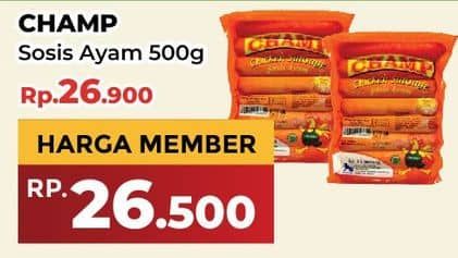 Promo Harga Champ Sosis Ayam 500 gr - Yogya