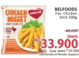 Promo Harga Belfoods Nugget Chicken Nugget Stick 500 gr - Alfamidi
