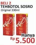 Promo Harga Sosro Teh Botol Original per 2 pcs 330 ml - Alfamidi