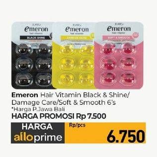 Promo Harga Emeron Hair Vitamin Black Shine, Damage Care, Soft Smooth 6 pcs - Carrefour