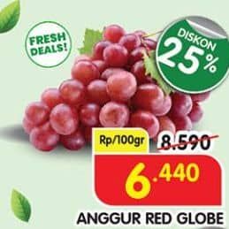 Promo Harga Anggur Red Globe per 100 gr - Superindo