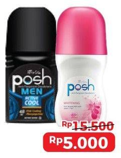 Promo Harga POSH Deo Roll On Anti Stain, MEN RO Act Cool, Whitening 50 ml - Alfamart