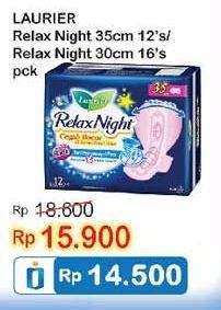 Promo Harga LAURIER Relax Night Gathers 35cm / 30cm  - Indomaret