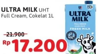 Promo Harga Ultra Milk Susu UHT Coklat, Full Cream 1000 ml - Alfamidi