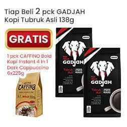 Promo Harga Gadjah Kopi Tubruk Asli 150 gr - Indomaret