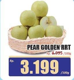 Promo Harga Pear Golden RRT per 100 gr - Hari Hari