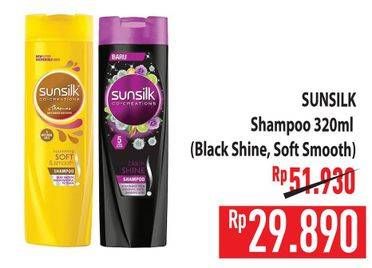 Promo Harga Sunsilk Shampoo Soft Smooth, Black Shine 340 ml - Hypermart