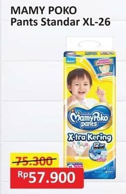 Promo Harga Mamy Poko Pants Xtra Kering XL26 26 pcs - Alfamart