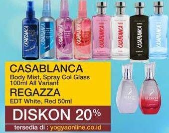 Promo Harga Casablanca Body mist, Spray col glass & Regazza EDT   - Yogya
