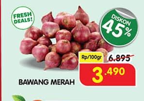 Promo Harga Bawang Merah per 100 gr - Superindo