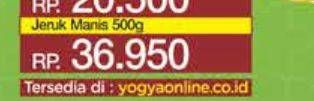 Promo Harga Nutrisari Powder Drink Jeruk Manis 500 gr - Yogya