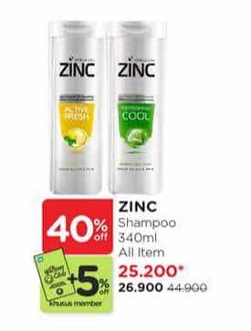 Promo Harga Zinc Shampoo All Variants 340 ml - Watsons