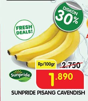 Promo Harga Sunpride Pisang Cavendish per 100 gr - Superindo