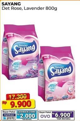Promo Harga Sayang Detergent Powder Lavender, Rose 1800 gr - Alfamart