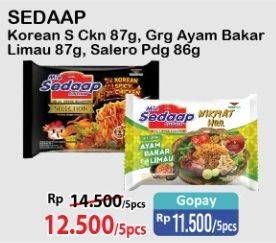 SEDAAP Korean Spicy Chicken 87g, Goreng Ayam Bakar Limau 87g, Salero Padang 86g