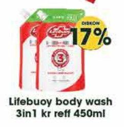 Promo Harga Lifebuoy Body Wash 3 In 1 450 ml - Hypermart