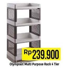 Promo Harga Olymplast Multi Purpose Rack 4 Tier  - Hypermart