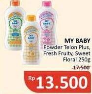 Promo Harga MY BABY Baby Powder Telon Plus, Fresh Fruity, Sweet Floral 250 gr - Alfamidi