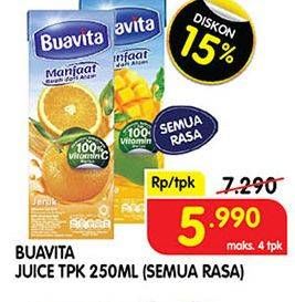 Promo Harga BUAVITA Fresh Juice All Variants 250 ml - Superindo