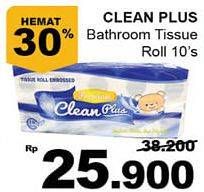 Promo Harga CLEAN PLUS Tisu Toilet 10 roll - Giant