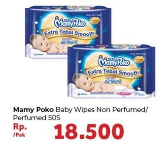 Promo Harga MAMY POKO Baby Wipes Non Perfumed, Perfumed 50 pcs - Carrefour