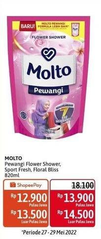 Promo Harga MOLTO Pewangi Flower Shower, Sports Fresh, Floral Bliss 820 ml - Alfamidi
