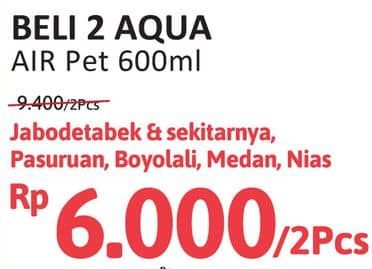 Promo Harga Aqua Air Mineral 600 ml - Alfamidi