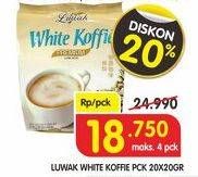 Promo Harga Luwak White Koffie 20 pcs - Superindo