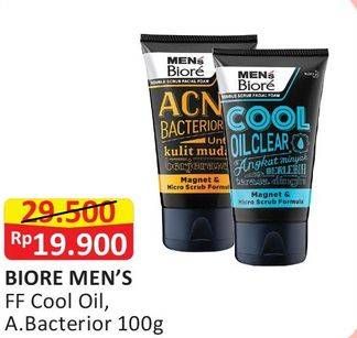 Promo Harga BIORE MENS Facial Foam Cool Oil, A. Bacterior 100 gr - Alfamart