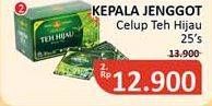 Promo Harga Kepala Djenggot Teh Celup Green Tea Super, Green Tea Premium 100 gr - Alfamidi